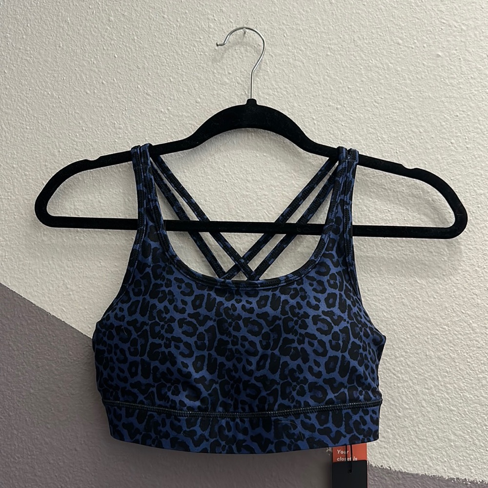 STRAPPY BRA BLUE CHILL CHEETAH